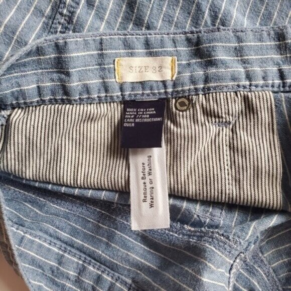 MADEWELL Shorts Conductpr Pinstripe Cotton Chambray 32 - Picture 7 of 9